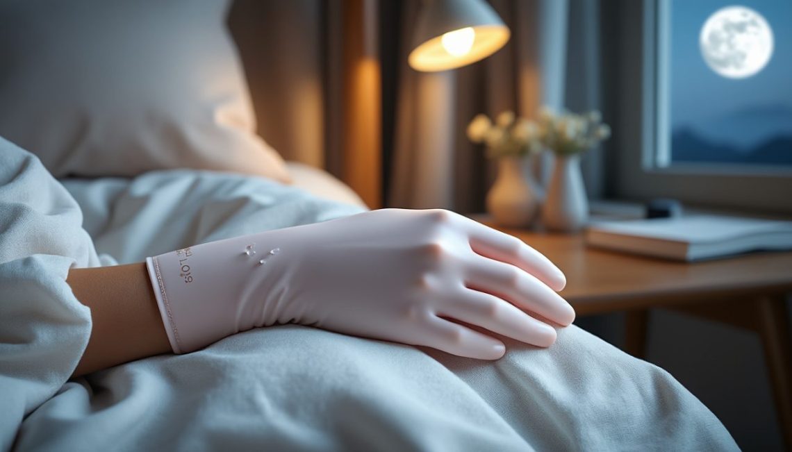 offrez à vos mains un soin hydratant pendant la nuit grâce à ce gant nourrissant. réveillez-vous avec des mains douces et confortables.